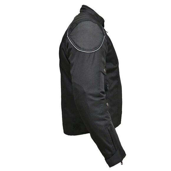 RIDERACT® Motorcycle Riding Jacket  Waterproof Cordura Motorbike Gear Black - Picture 3 of 8